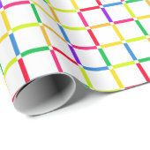 Farbenfrohe Gitter mit Negativem Space Pop Art Ins Geschenkpapier (Rolleneckpunkt)