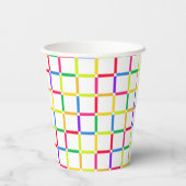 Farbenfrohe Gitter mit Negativem Space Pop Art Ins Pappbecher (Rückseite)