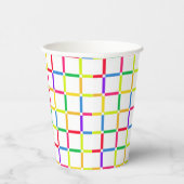 Farbenfrohe Gitter mit Negativem Space Pop Art Ins Pappbecher (Rechts)