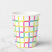 Farbenfrohe Gitter mit Negativem Space Pop Art Ins Pappbecher (Vorderseite)