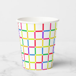 Farbenfrohe Gitter mit Negativem Space Pop Art Ins Pappbecher