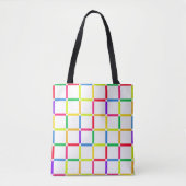 Farbenfrohe Gitter mit Negativem Space Pop Art Ins Tasche (Vorderseite)