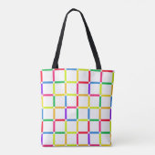 Farbenfrohe Gitter mit Negativem Space Pop Art Ins Tasche (Rückseite)
