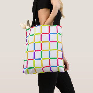 Farbenfrohe Gitter mit Negativem Space Pop Art Ins Tasche