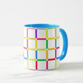 Farbenfrohe Gitter mit Negativem Space Pop Art Ins Tasse (VorderseiteRechts)