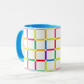Farbenfrohe Gitter mit Negativem Space Pop Art Ins Tasse (Vorderseite Links)