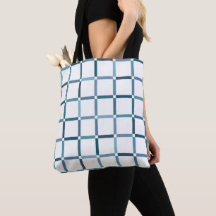 Farbenfrohe Gitter mit negativen Meeresfarben im W Tasche
