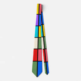 Farbenfrohe Gitterstrümpfe – Retro-Geometrie Krawatte