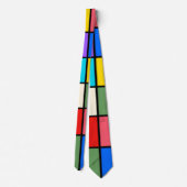 Farbenfrohe Gitterstrümpfe – Retro-Geometrie Krawatte (Rückseite)
