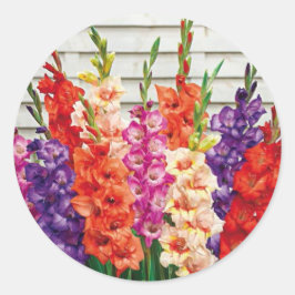 Farbenfrohe Gladiolas Umschlag Aufkleber Sticker