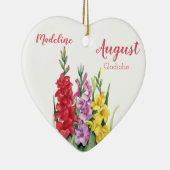 Farbenfrohe Gladiolus August Birth Blume Keramik Ornament (Rechts)
