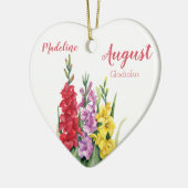 Farbenfrohe Gladiolus August Birth Blume Keramik Ornament (Links)