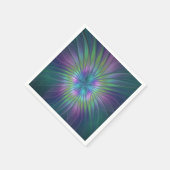 Farbenfrohe glänzende Fantasy-Blumen-Abstrakte Fra Serviette (Ecke)