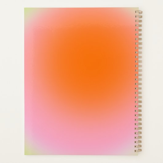 Farbenfrohe glänzende Linse Grün Rosa Orange Planer (Rückseite)