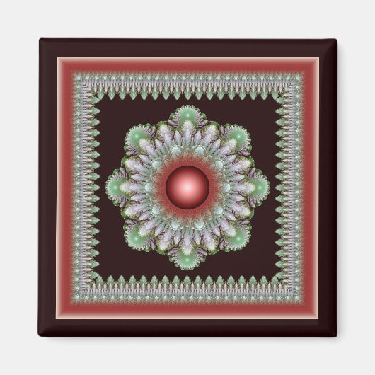 Farbenfrohe glänzende Ornamente Magnet (Vorne)