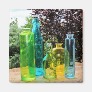 Farbenfrohe Glasflaschen Magnet