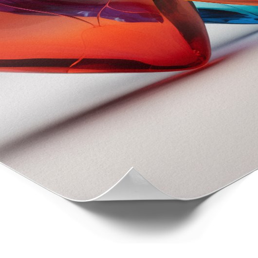 Farbenfrohe Glasherzen Poster (Ecke)