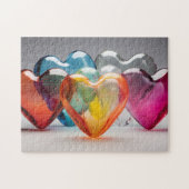 Farbenfrohe Glasherzen Puzzle (Horizontal)