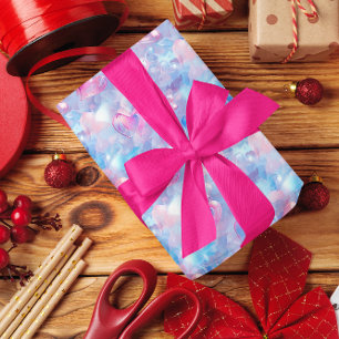 Farbenfrohe Glasherzen Valentinstag Geschenkpapier