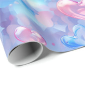 Farbenfrohe Glasherzen Valentinstag Geschenkpapier (Rolleneckpunkt)