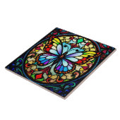 Farbenfrohe Glaskugel Schmetterling Lebende Kunst Fliese (Seite)