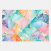 Farbenfrohe Glasmosaik Art Wrapping Paper Sheets Geschenkpapier Set (Vorderseite)