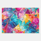 Farbenfrohe Glasmosaik Art Wrapping Paper Sheets Geschenkpapier Set (Vorderseite 2)