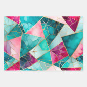 Farbenfrohe Glasmosaik Art Wrapping Paper Sheets Geschenkpapier Set (Vorderseite 3)