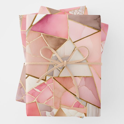 Farbenfrohe Glasmosaik Art Wrapping Paper Sheets Geschenkpapier Set