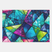 Farbenfrohe Glasmosaik Art Wrapping Paper Sheets Geschenkpapier Set (Vorderseite 2)