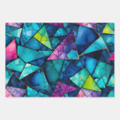 Farbenfrohe Glasmosaik Art Wrapping Paper Sheets Geschenkpapier Set (Vorderseite)