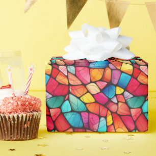 Farbenfrohe Glasmuster im Hintergrund Geschenkpapier