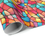 Farbenfrohe Glasmuster im Hintergrund Geschenkpapier (Rolleneckpunkt)