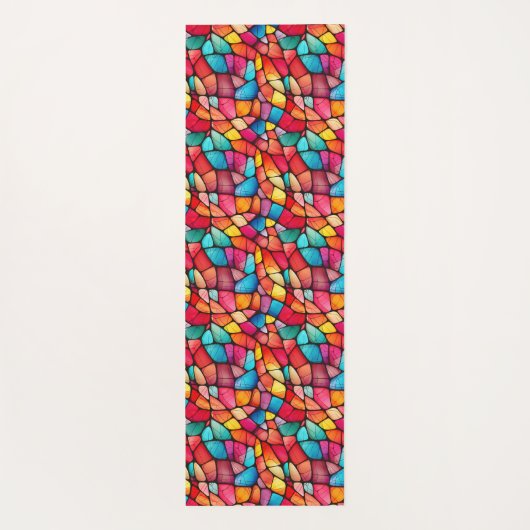 Farbenfrohe Glasmuster im Hintergrund Yogamatte (Rückseite)