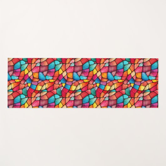 Farbenfrohe Glasmuster im Hintergrund Yogamatte (Vorderseite (Horizontal))