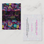Farbenfrohe Glasperlen im Blumendesign Visitenkarte (Vorne/Hinten)