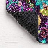Farbenfrohe Glasperlen sehen Retro-Blumen-Design a Mousepad (Ecke)