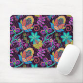 Farbenfrohe Glasperlen sehen Retro-Blumen-Design a Mousepad (Mit Mouse)