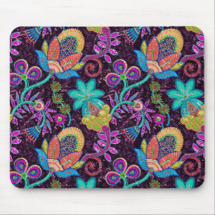 Farbenfrohe Glasperlen sehen Retro-Blumen-Design a Mousepad