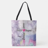 Farbenfrohe Glaube Hoffnung Liebe Jesus Kreuz Tasche (Vorderseite)