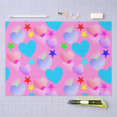 Farbenfrohe Gliding Hearts 'n Stars Geschenkpapier Seidenpapier (Handwerk)