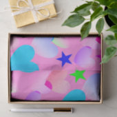 Farbenfrohe Gliding Hearts 'n Stars Geschenkpapier Seidenpapier (Geschenk)