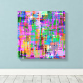 Farbenfrohe Glitch Screen Art Leinwanddruck (Insitu (Holzboden))