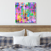 Farbenfrohe Glitch Screen Art Leinwanddruck (Insitu (Schlafzimmer))