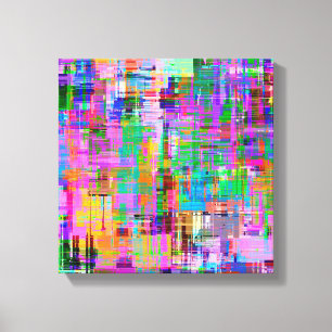 Farbenfrohe Glitch Screen Art Leinwanddruck