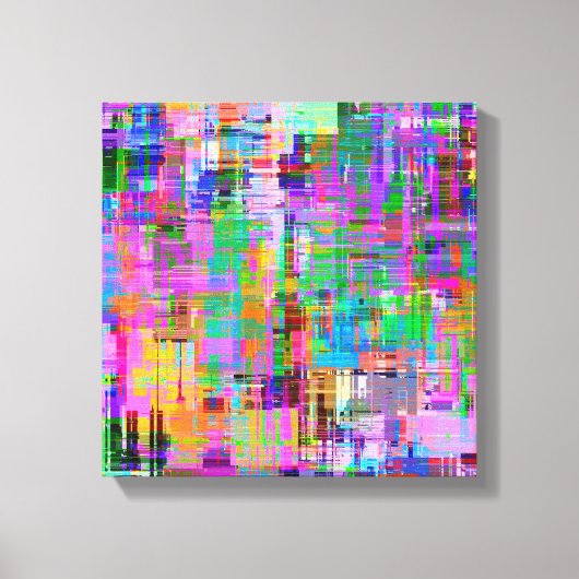 Farbenfrohe Glitch Screen Art Leinwanddruck (Vorderseite)