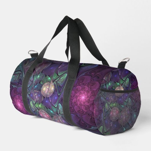 Farbenfrohe Glitterwochen Modernes Abstraktes Frak Duffle Bag (Rechte Ecke)