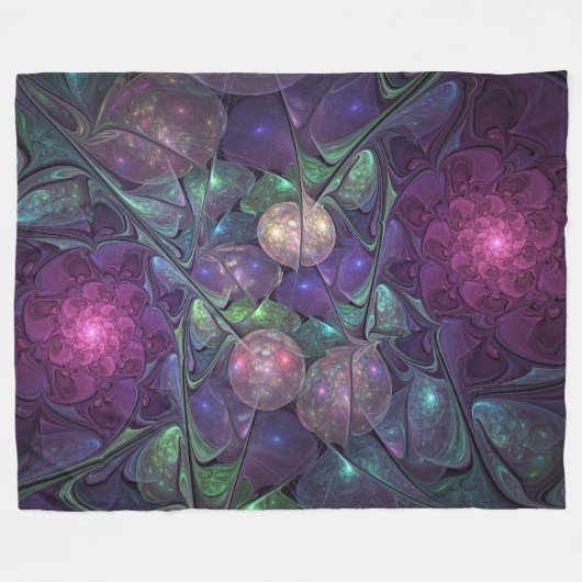 Farbenfrohe Glitterwochen Modernes Abstraktes Frak Fleecedecke (Vorderseite (Horizontal))