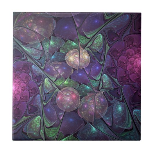 Farbenfrohe Glitterwochen Modernes Abstraktes Frak Fliese (Vorderseite)