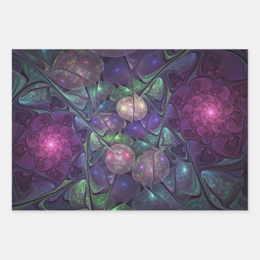 Farbenfrohe Glitterwochen Modernes Abstraktes Frak Geschenkpapier Set (Vorderseite 3)